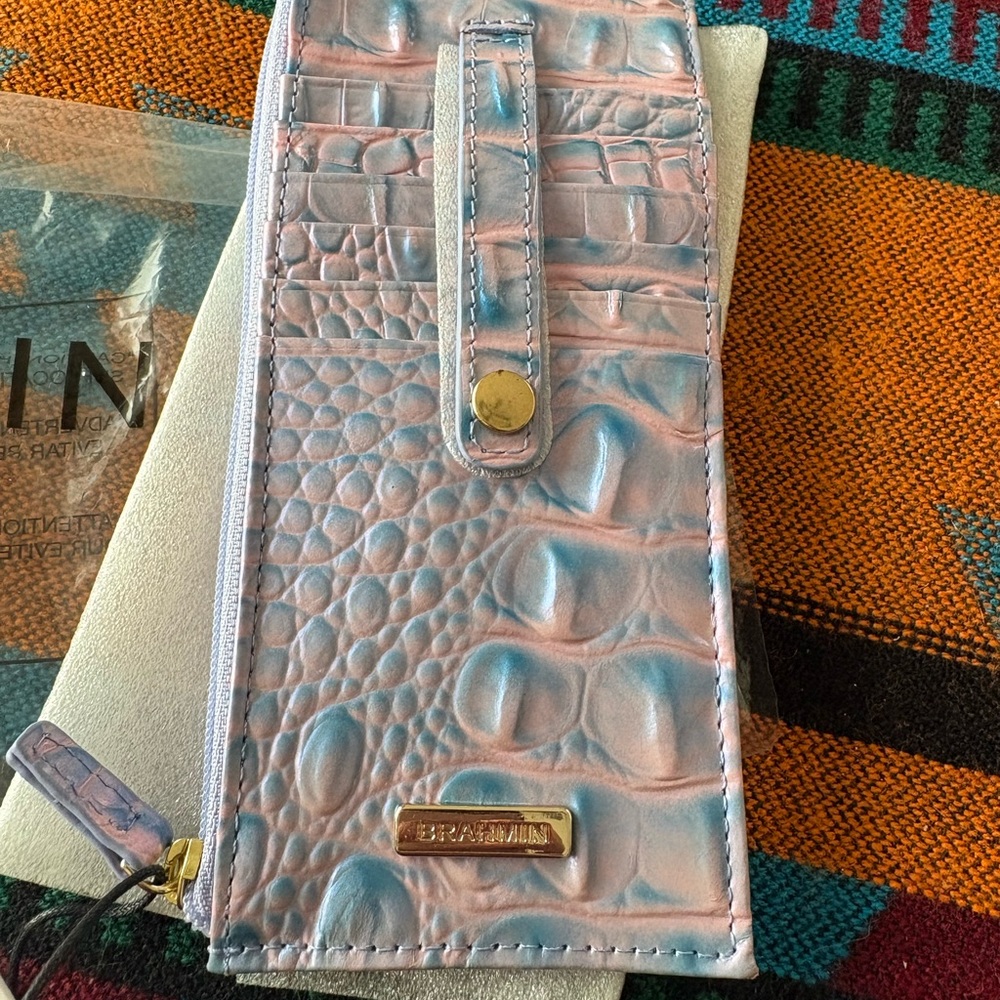 Brahmin NWTs Frosted Lilac Creditcard wallet.